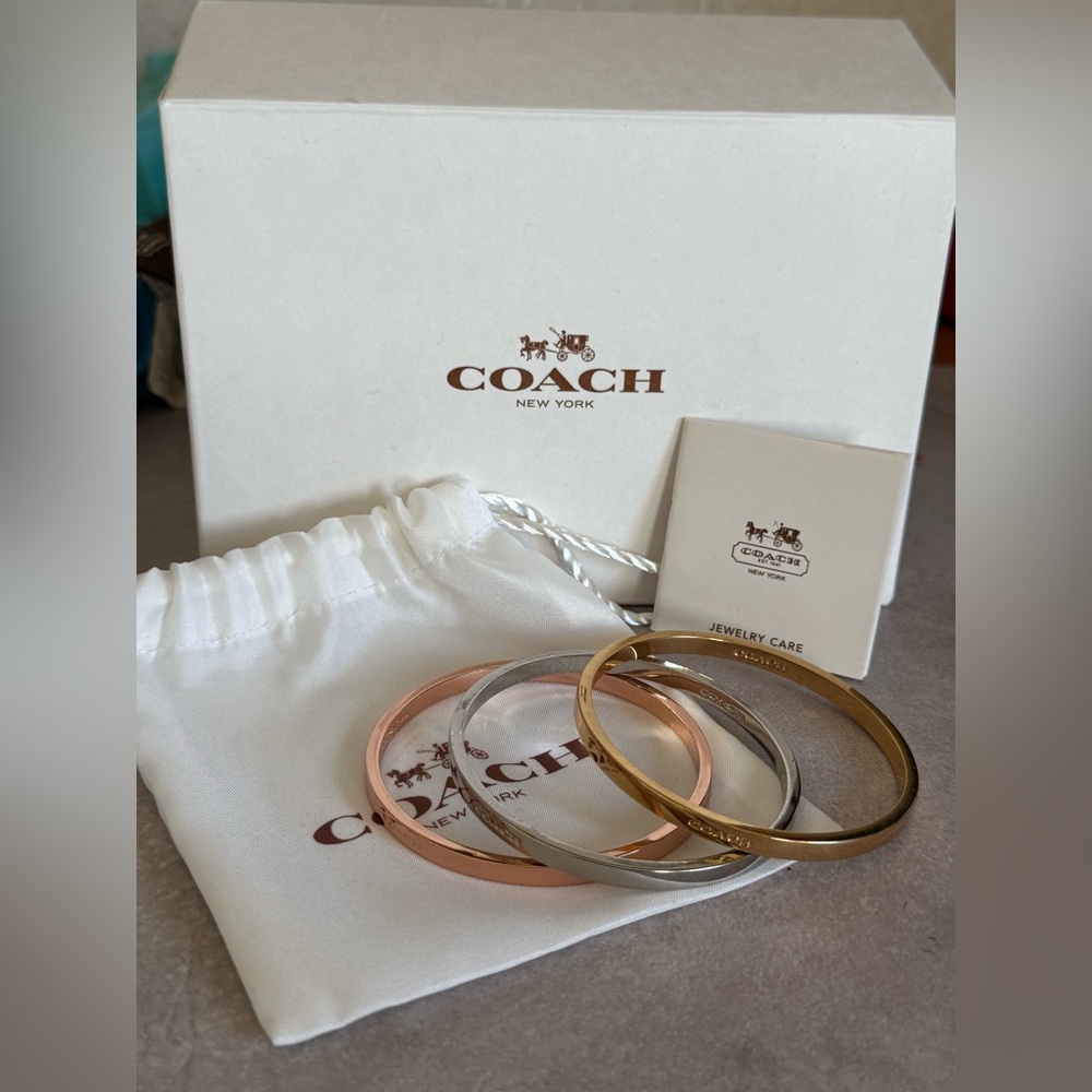 Authentic Brand New Coach Tri-Color Bangles